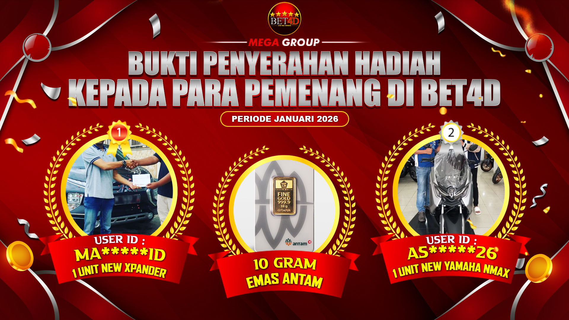 Selamat Kepada Member Setia BET4D Sudah Memenangkan Satu Unit Mobil Pajero Sport