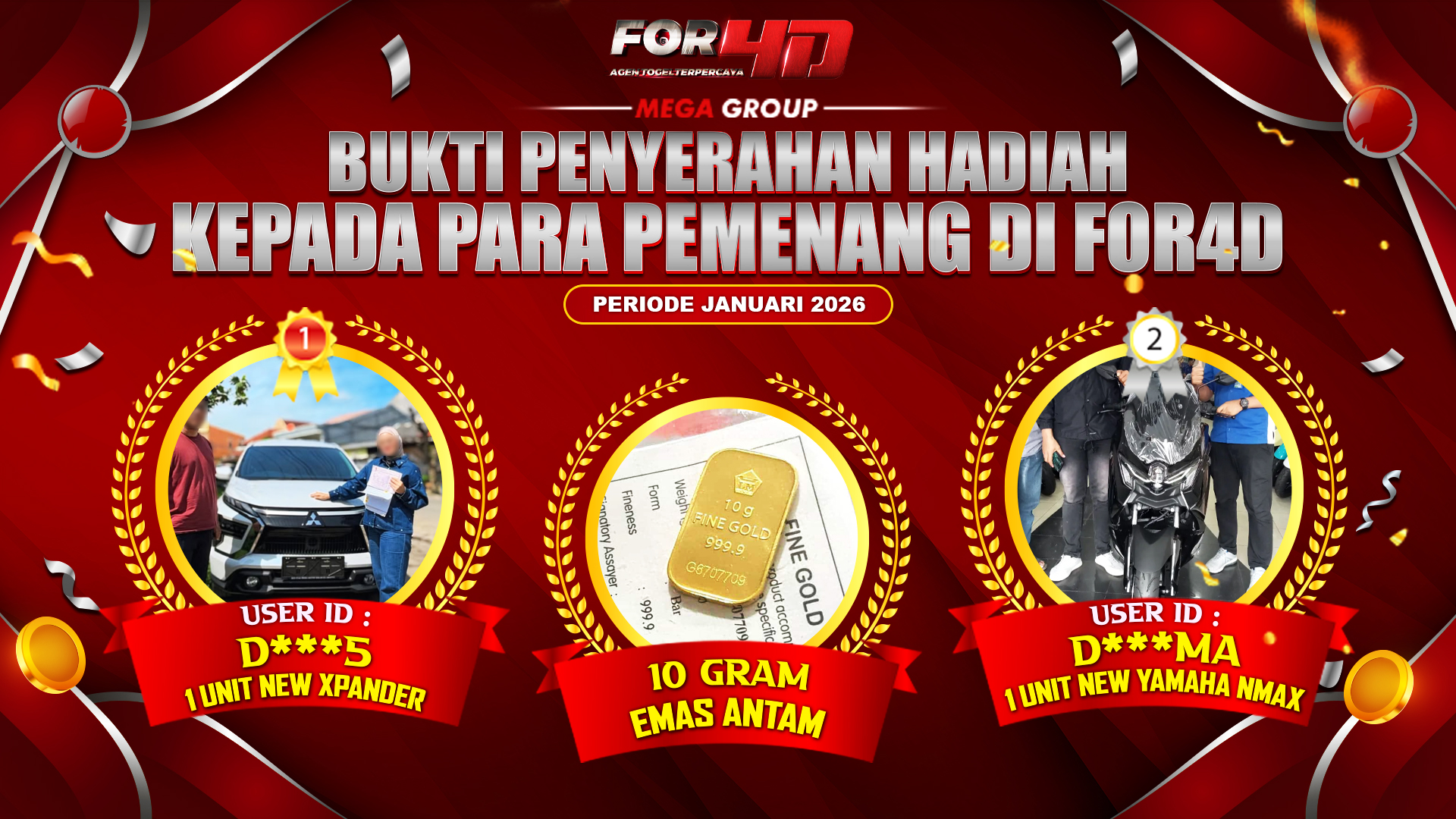 Selamat Kepada Member Setia FOR4D Sudah Memenangkan Satu Unit Mobil Pajero Sport